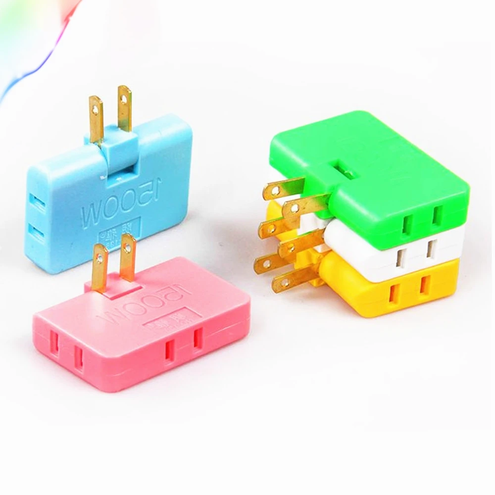 

US Plug AC 125V 15A 1500W Portable Rotation Triporate Power Plug Socket