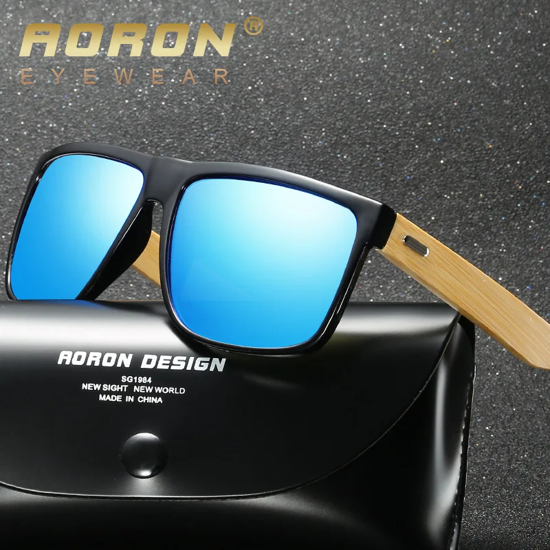 AORON 2020 Классические поляризованные солнцезащитные очки мужские деревянные