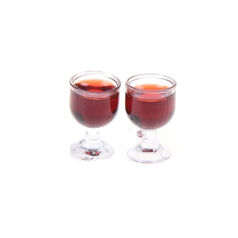2PCS Новая модель Стакана Для лимонной воды, соковыжималка для вина, пива, бутылки для молока, аксессуары для миниатюрного кукольного домика, кухонные игрушки - Цвет: 2PCS