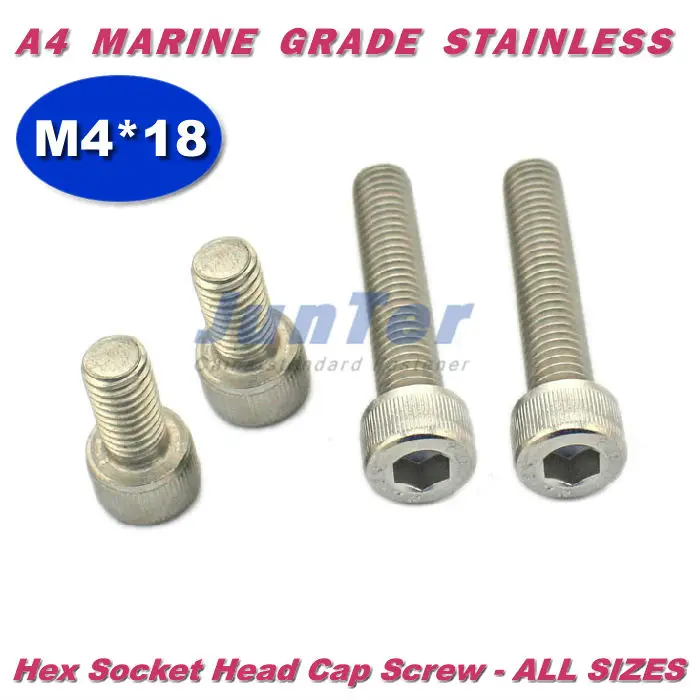 500pcs/lot DIN912 M4*18 Stainless Steel A4 Marine Grade Hex Socket Head Cap Screw | Обустройство дома