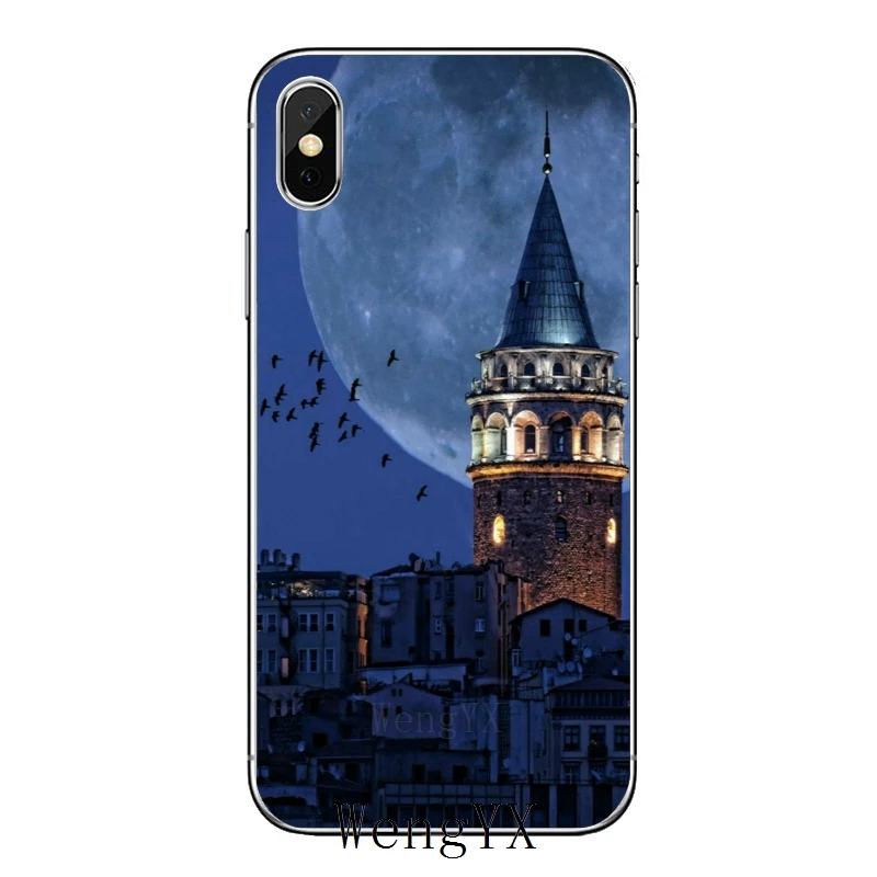 Тонкий мягкий чехол для телефона Apple iPhone X, XR, XS, Max, 8, 7, 6s, 6 plus, SE, 5S, 5c, 5, 4S, 4, Турция, пейзаж, здание, окрашено