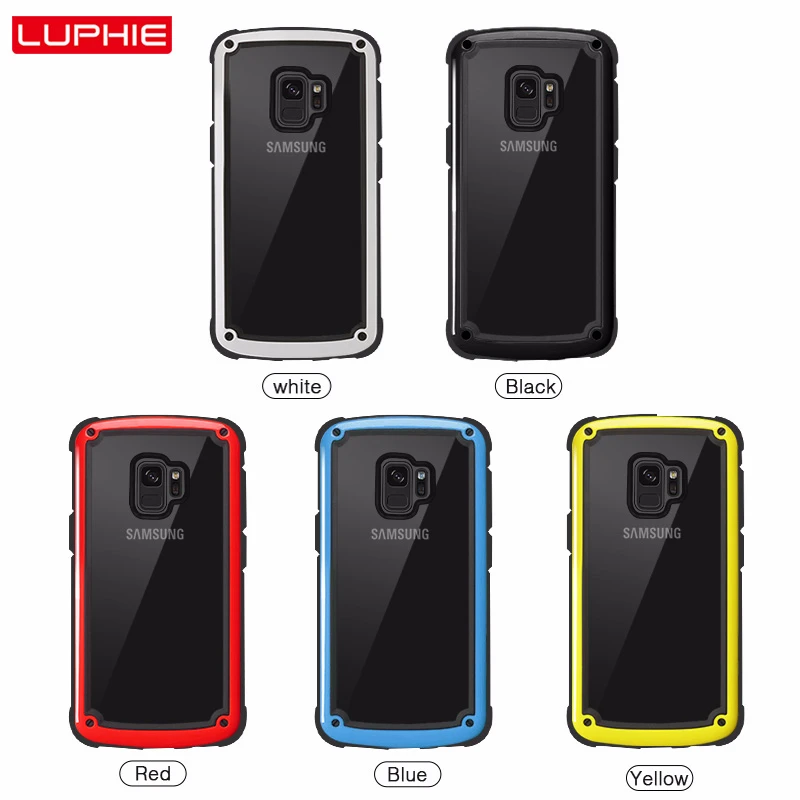 LUPHIE Shockproof Airbag Case For Samsung Galaxy S10 S9 S8 Plus Note 9 S10e Luxury Cover Transparent |