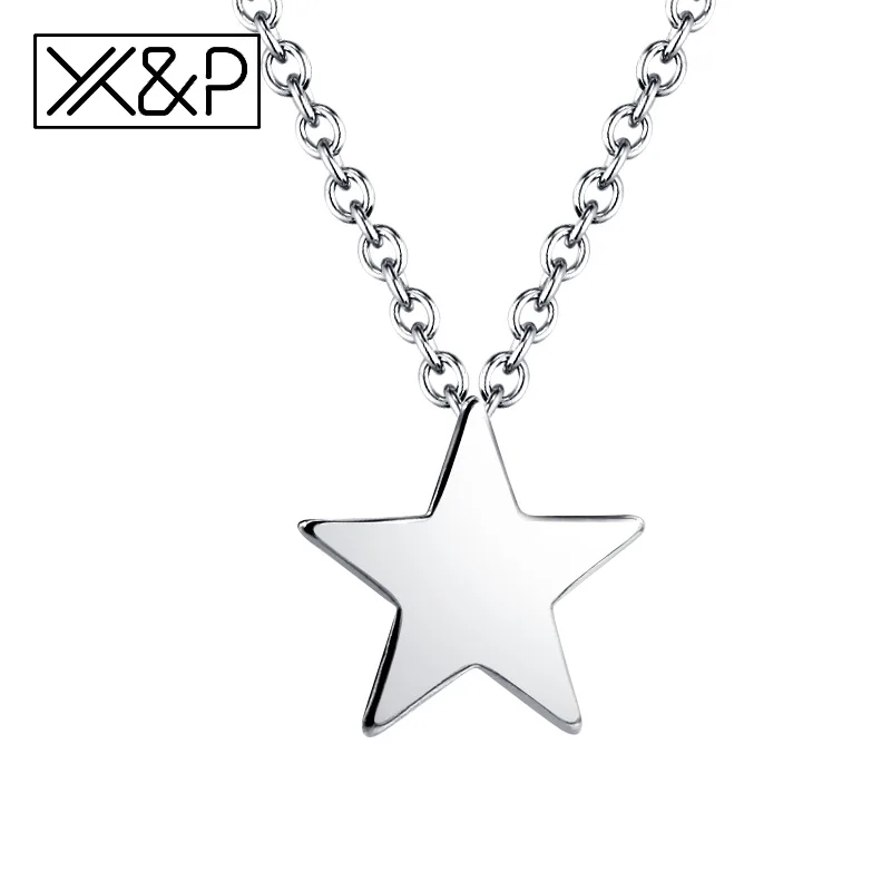 Silver star X& P Модные Цепочки с сердечком из розового золота и серебра, подарки для женщин, классическое ожерелье с цепочкой в виде звезды и Луны, ювелирные изделия - Окраска металла: Silver star