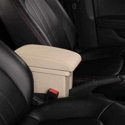 Styke Beige Центральной консоли ящик для хранения для peugeot 2008 двойной ярусный подлокотник коробка зарядка через usb держатель стакана, пепельница стайлинга автомобилей украшения доступа - Название цвета: Styke Beige