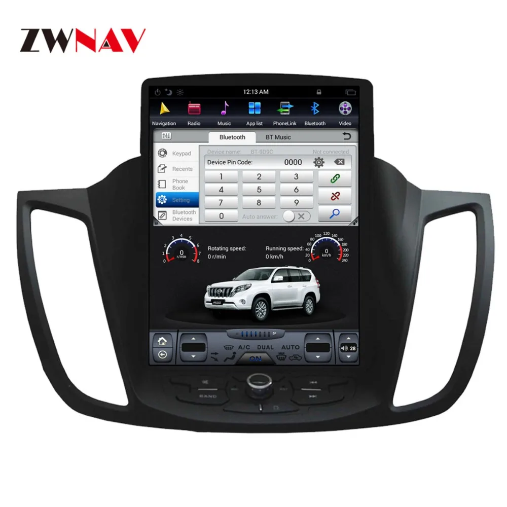 ZWNVA Tesla стиль экран новейший Android 6,0 64+ 2 Гб автомобильный dvd-плеер gps навигация Радио экран для Ford Kuga 2013