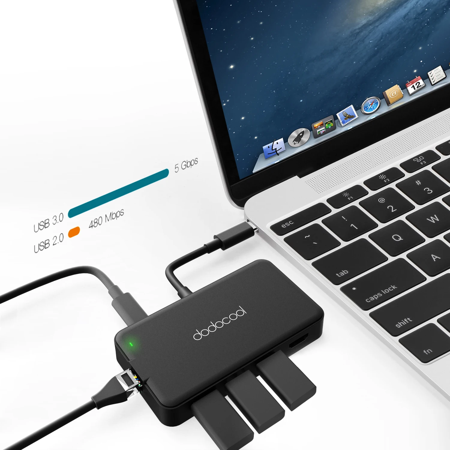 Usb концентратор dodocool 7 в 1 usb C для HD VGA RJ45 USB 3 0 Type PD адаптер зарядки конвертер MacBook Pro