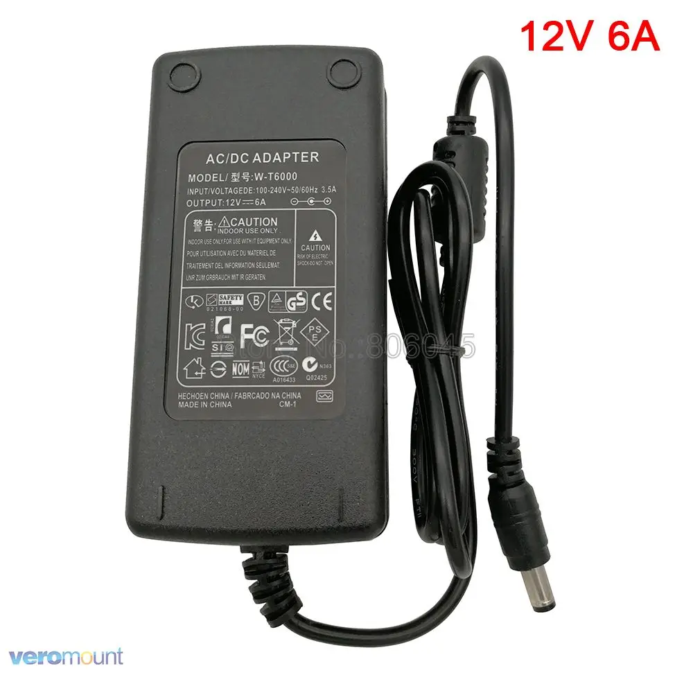 6A 12V Питание AC85-265V для DC12V светодиодный Мощность адаптер 12В 1A 2A 3A 5A 6A 8A 10A низкая Напряжение трансформатор для Светодиодные ленты светильник - Цвет: 6A