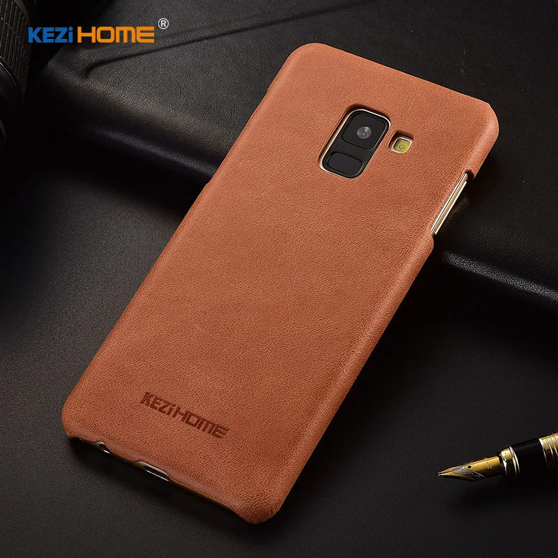 Для samsung Galaxy A8 2018 чехол kezihome Матовый Натуральная Кожа Твердый переплет Капа для 5 6