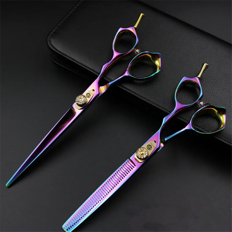 Ножницы для стрижки домашних животных 7 дюймов фиолетовый дракон|hair scissors|purple