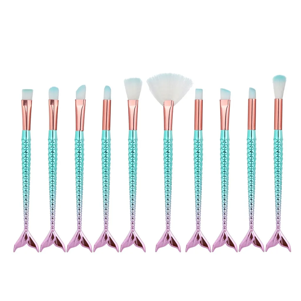 Pincel де maquillaje Кисточки для макияжа Русалка 11 шт. составляют основа лица бровей