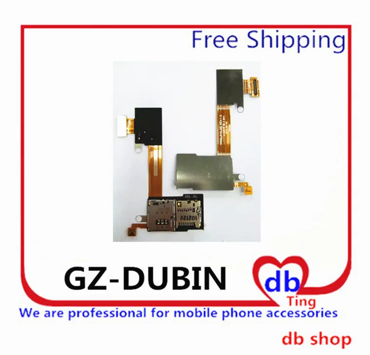 Держатель карты SIM и слот для карты памяти Micro SD для Sony Xperia M2 Aqua D2303 D2305 D2306 S50H S50T (одиночная и двойная SIM-карта) с гибким кабелем на выход.