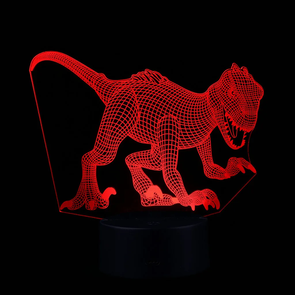 Животные собака динозавр 3D ночника USB ночной Светильник многоцветный вулканического светодиодный светильник ing настольная лампа Дети Рождество светильник ing рождественские подарки