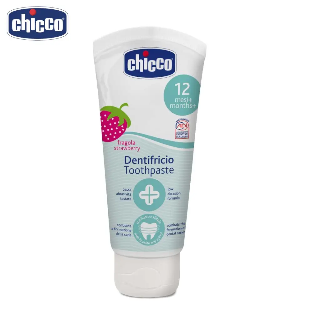 Зубная паста Chicco со вкусом клубники 12 мес.+ 50 мл | Мать и ребенок