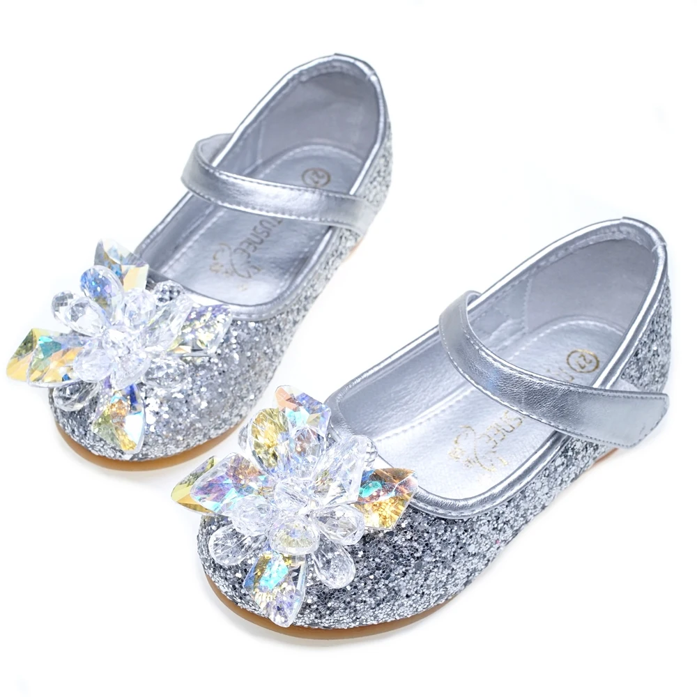 Детская обувь для девочек Повседневная модная с жемчугом блестками и одна низкий