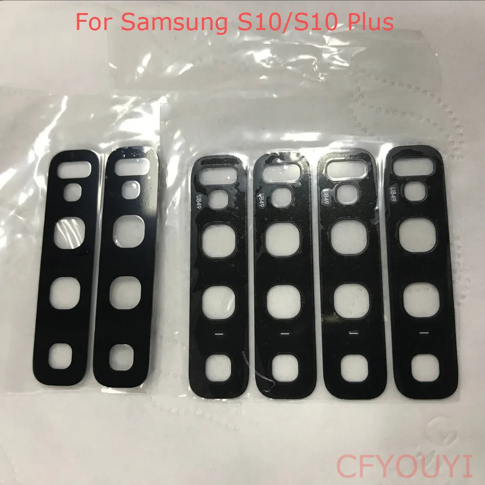 

10 ~ 100 шт./лот для Samsung Galaxy S10 Задняя крышка объектива камеры стеклянная крышка с клейкой наклейкой S10 Plus