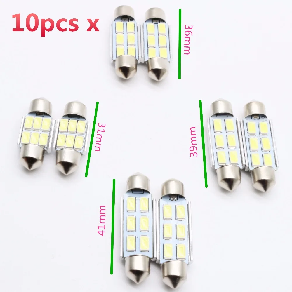 10 шт. высокое качество 31 мм 36 39 41 C5W C10W 6SMD 5630 Светодиодная CAN шина без ошибок