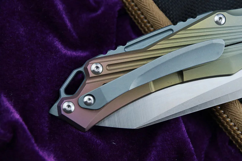LEMIFSHE Флиппер JK3287 D2 стальное лезвие титановая ручка Открытый Отдых Охота Карманный кухонный фруктовый Складной Нож EDC инструмент