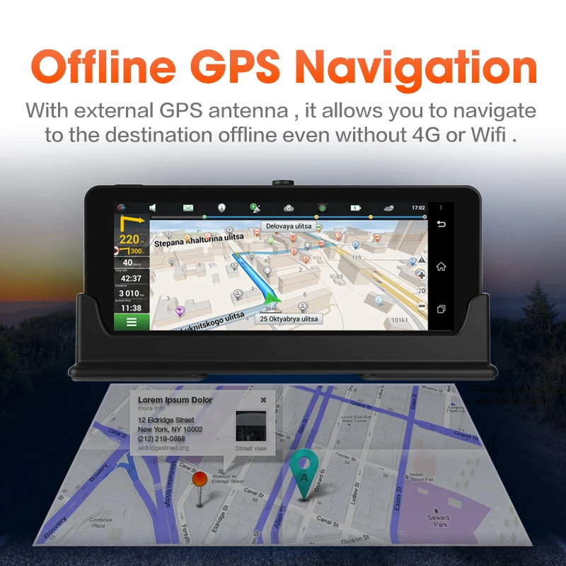 Maustor 4 г ADAS Видеорегистраторы для автомобилей GPS навигатор Камера 6.84 &quotAndroid 5.0