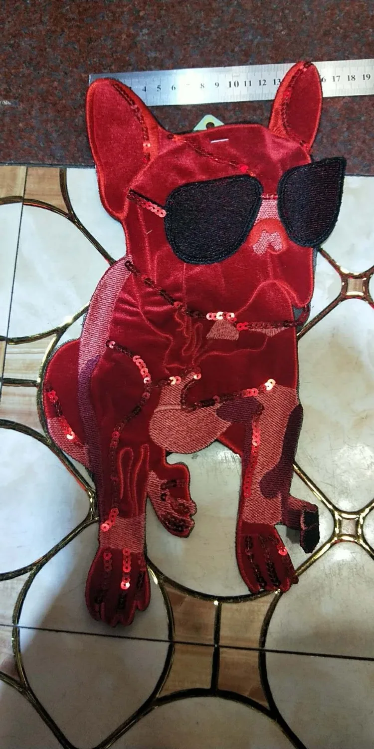 

DD Sequin French Bulldog Patches for Clothing Sew On/Iron on