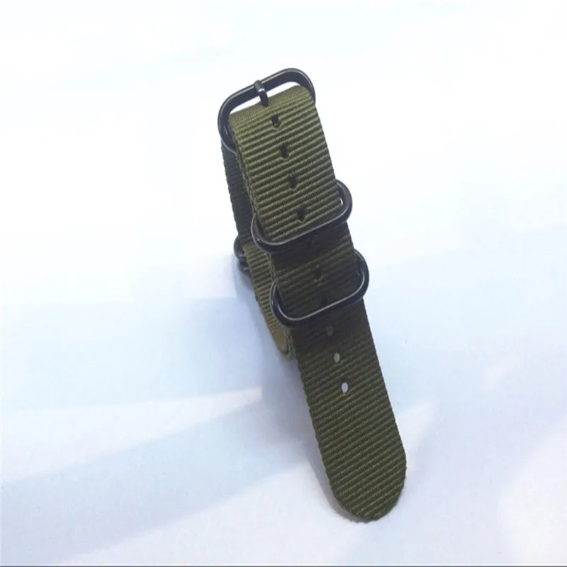 T AMQ 24 мм армейский зеленый нейлон Zulu ремешок для часов в стиле милитари Band Suunto Core