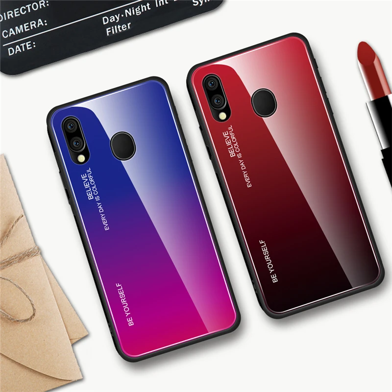 Чехол для Samsung Galaxy A40 A50 градиентный чехол из закаленного стекла A70 A 70 50 S10e