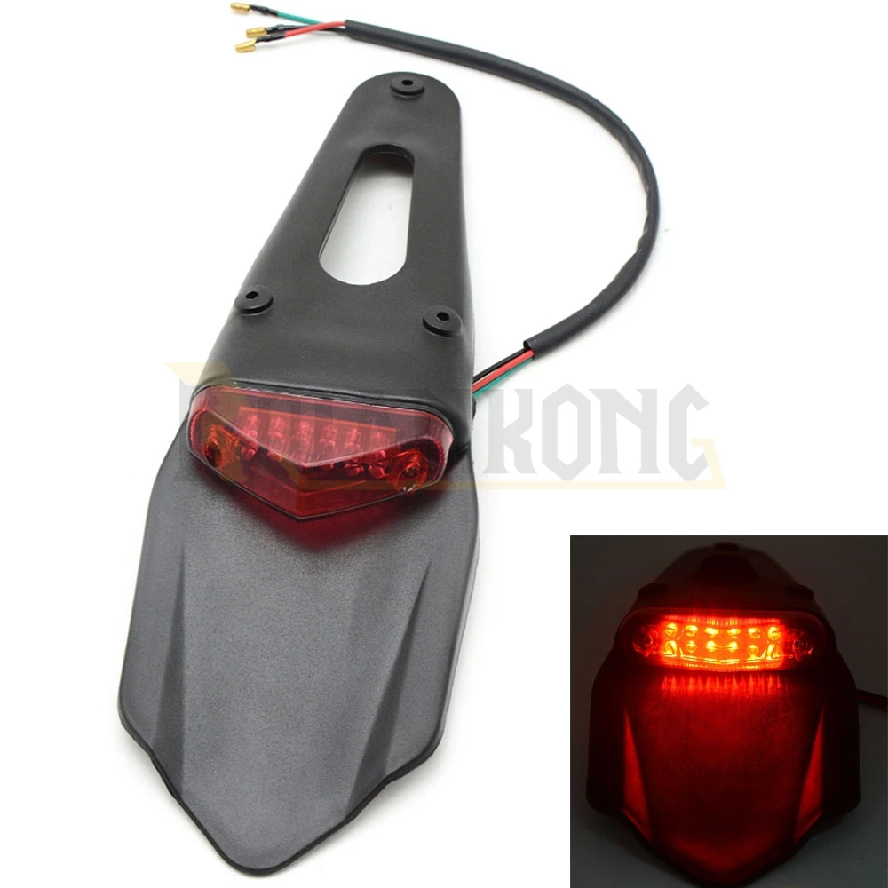 Новый мотоцикл 20 Вт красный прозрачный эндуро пробный велосипед крыло 12 LED Стоп