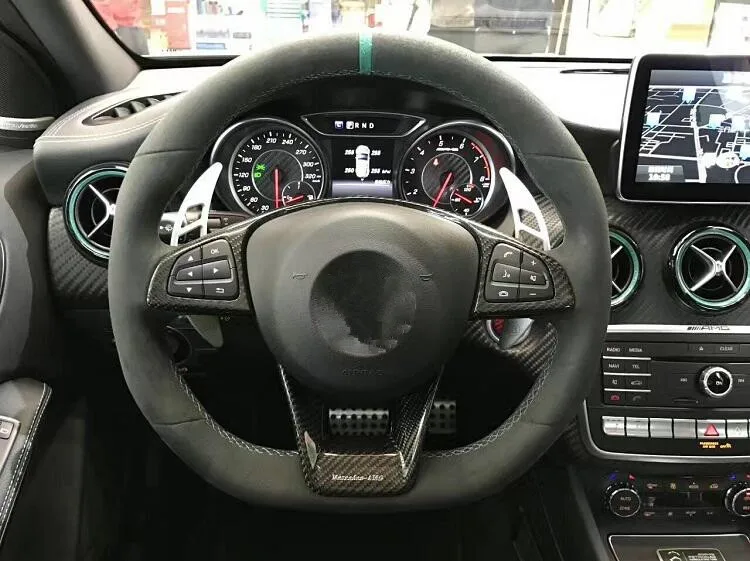 Продажа Накладка на руль из углеродного волокна для Mercedes - Benz W205 C63 W176 A45 W213 E63 W117 C117 CLA45 CLS63 GLA45