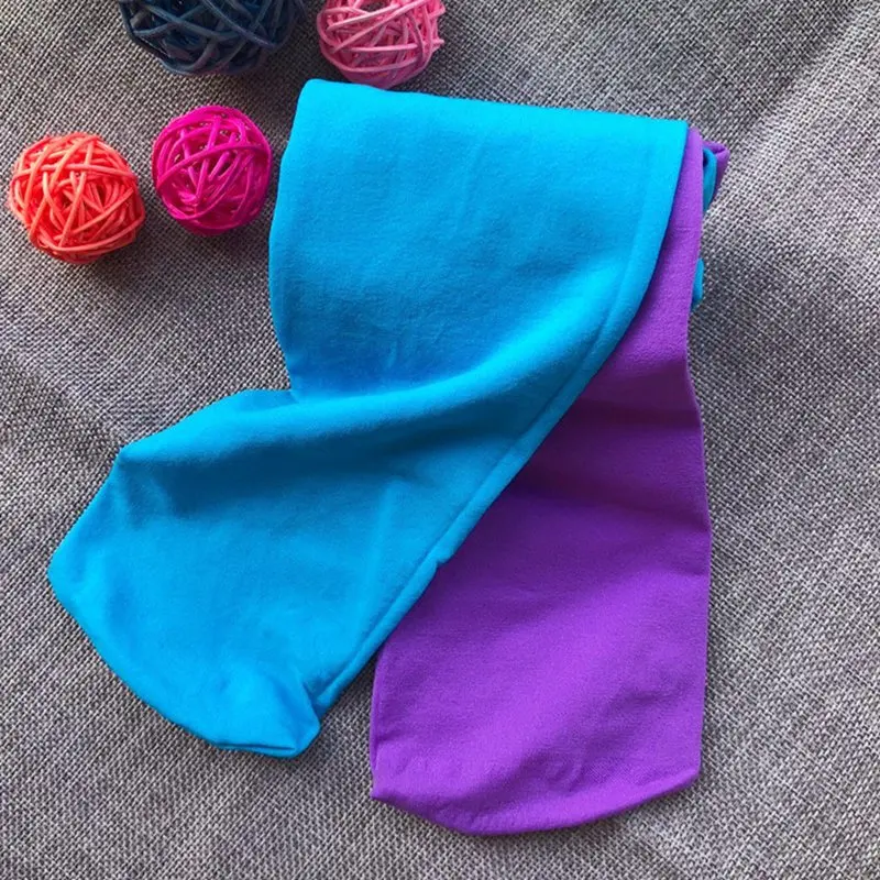 Mallas de colores pastel para ni&ntilde;as, pantalones el&aacute;sticos ajustados, medias de baile, medias de retales, 100-130-5
