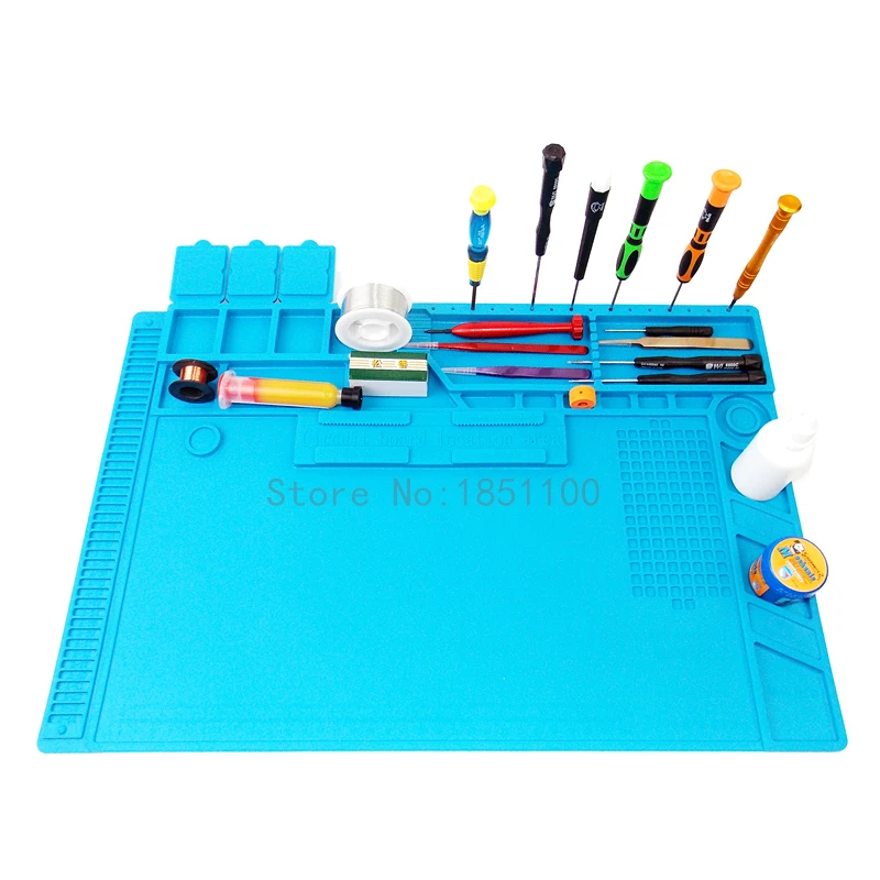 

S-170 48x31.8cm Heat Insulation Silicone Pad Desk Mat Maintenance Platform For BGA Soldering Repair Station With Magnetic Sectio