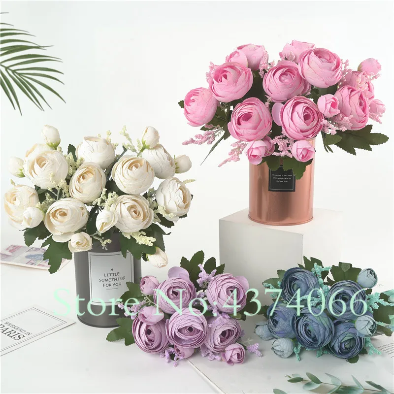 Роза из искусственного шелка Цветы высокое качество букет 5 голов поддельные