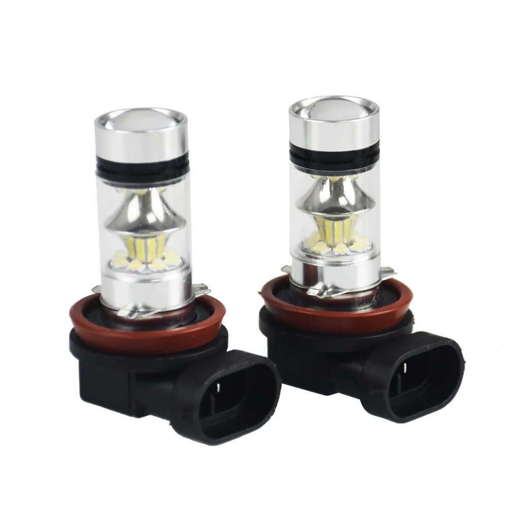 2 шт. автомобильные лампы H8 H11 100W 20 SMD яркие супер белые 12 В 24 6000k|Передние LED-фары для