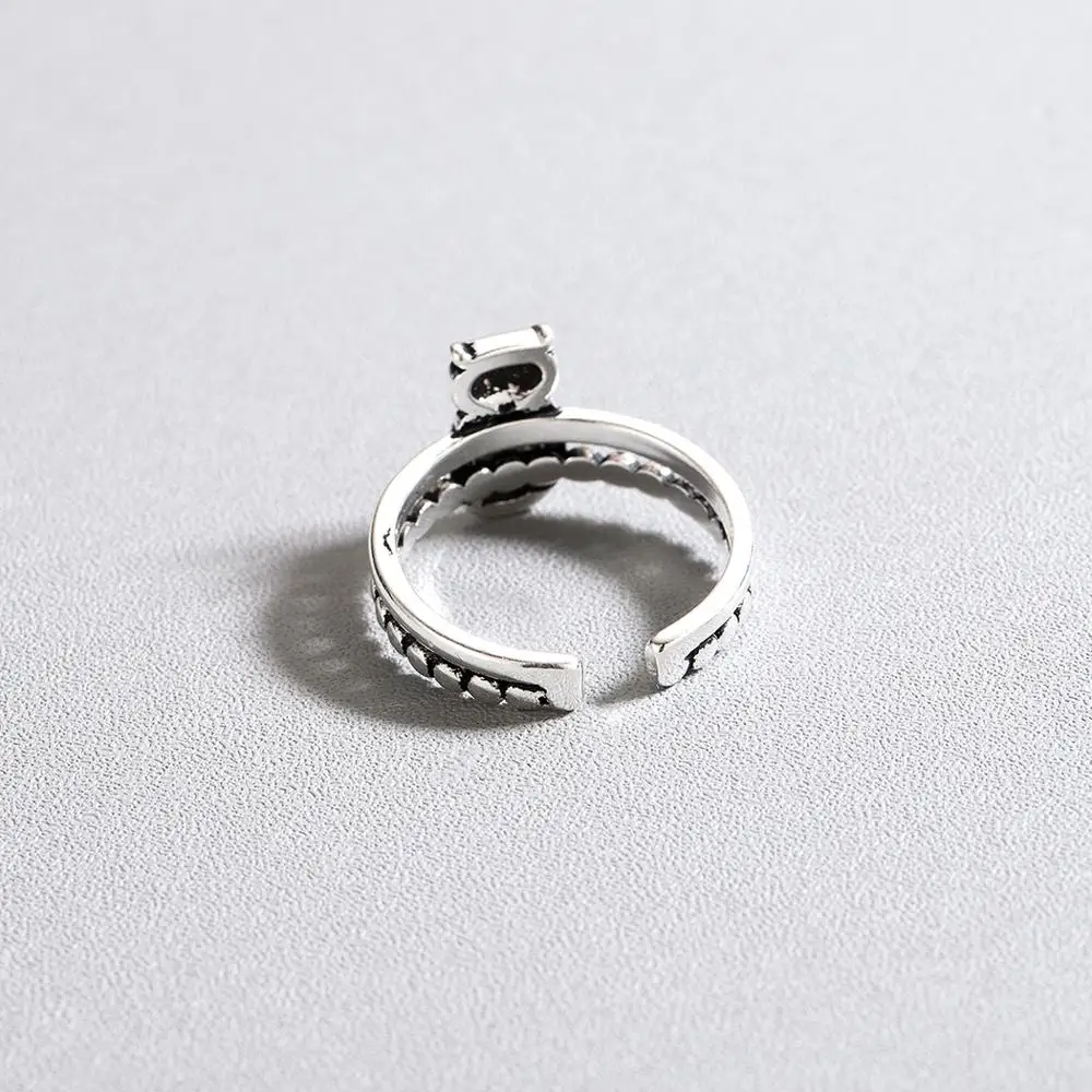 Женское и мужское кольцо QIAMNI Винтажное на палец с изображением совы регулируемое