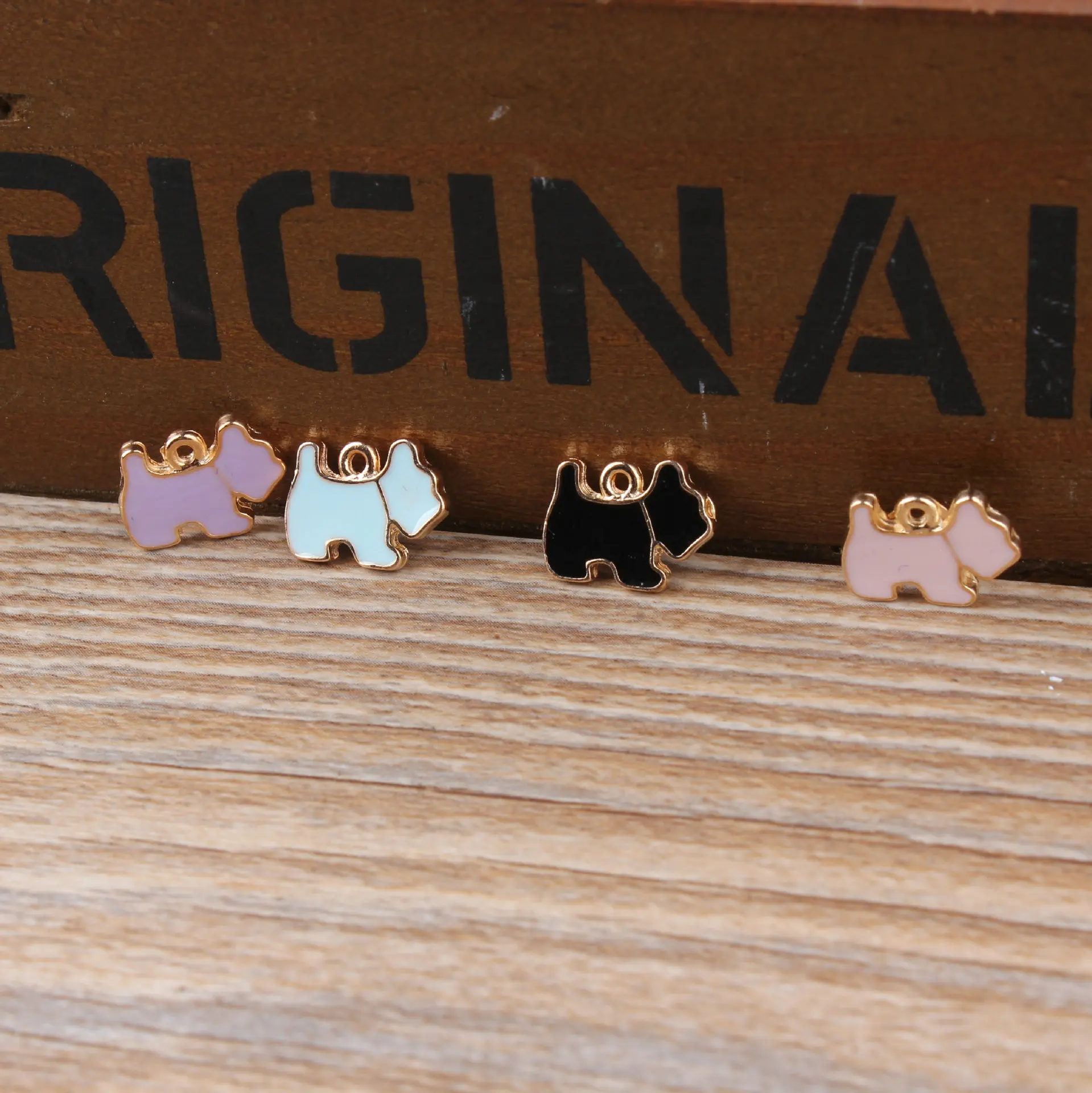 

100pcs charm enamel lovely dog pendants Handmade children day Jewelry Making earrings bracelet necklace keychain DIY Supplies