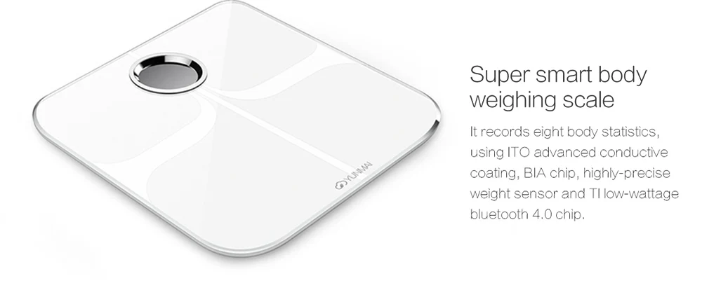 YUNMAI Premium M1301 Smart Body Fat Scale Bluetooth 4,0 приложение контроль композиции тела монитор 4,0 дюймов светодиодный экран