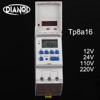 tp8a16 timer switch din rail mount digital weekly programmable electronic microcomputer 220v 110v30a 12v 24v 48v bell ring relay