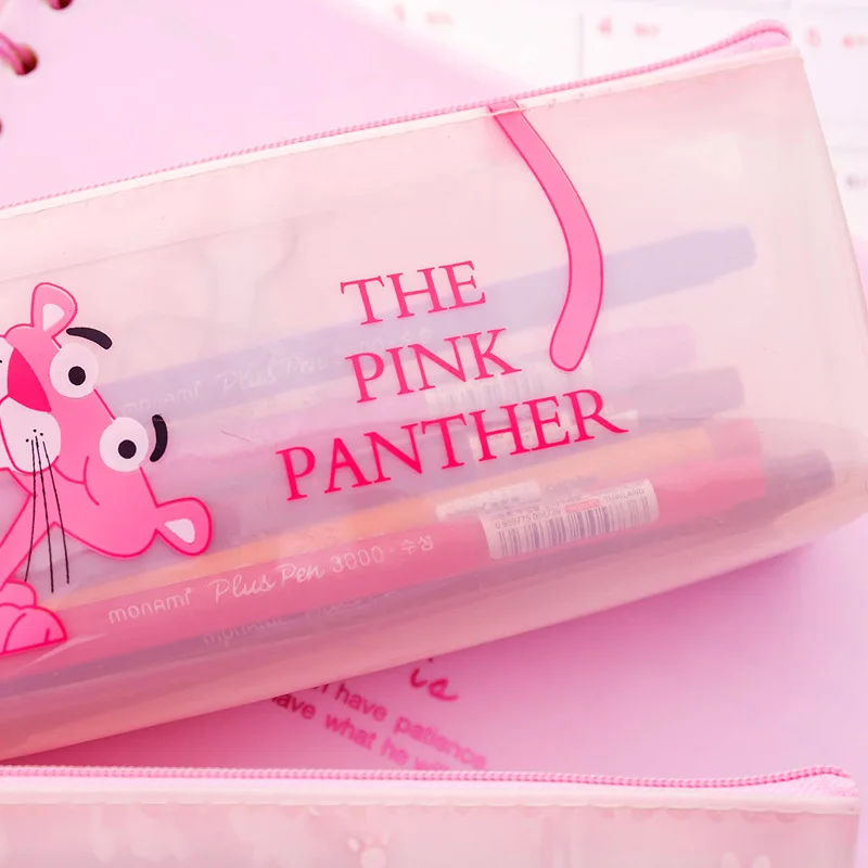 1 шт. милый Единорог Розовая пантера ПВХ молния ручка сумка девочка Карандаш