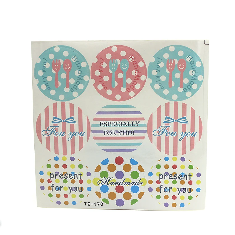 DONYAMY 90 шт Ручная работа для вас многоцветные круглые наклейки в горошек торта