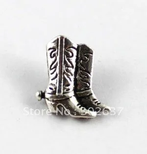 

FREE SHIPPING 120PCS Tibetan silver cowboy boot button beads A15357