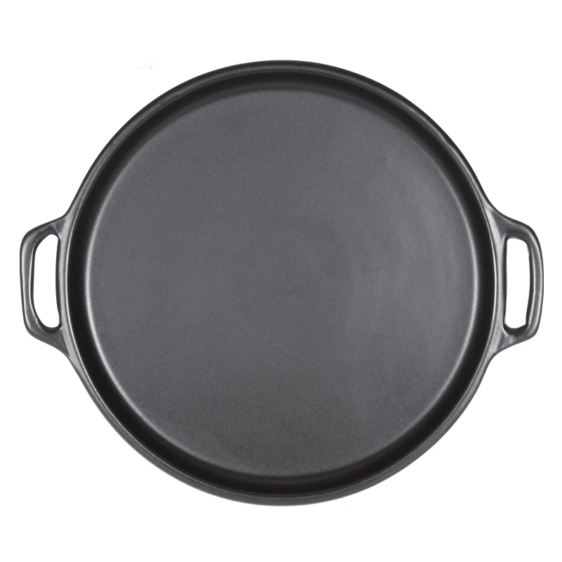 Round Ceramic Pizza Pan With Handle For Baking Mold Microwave Oven Steak Pans Kitchen Bakeware Cookware Bake Dishes | Дом и сад