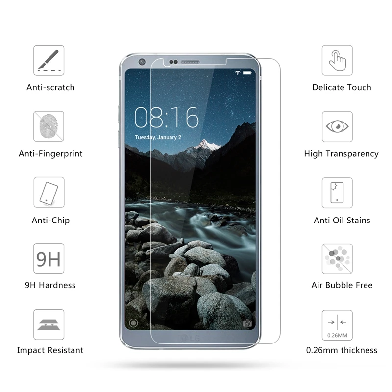 RUIPHONE 2.5D 0 26 мм 9H Премиум Закаленное стекло для LG G6 5 7 дюймов Защитная пленка экрана