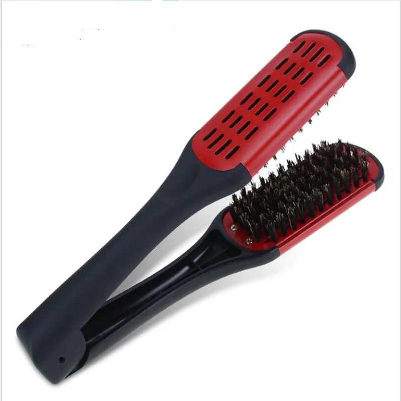 

V Shape Hair Straighter Comb Soft Anti-Static Flat Bristle Brush Salon Hairstyling Dressing Styling Silk Straightener Hairbrush