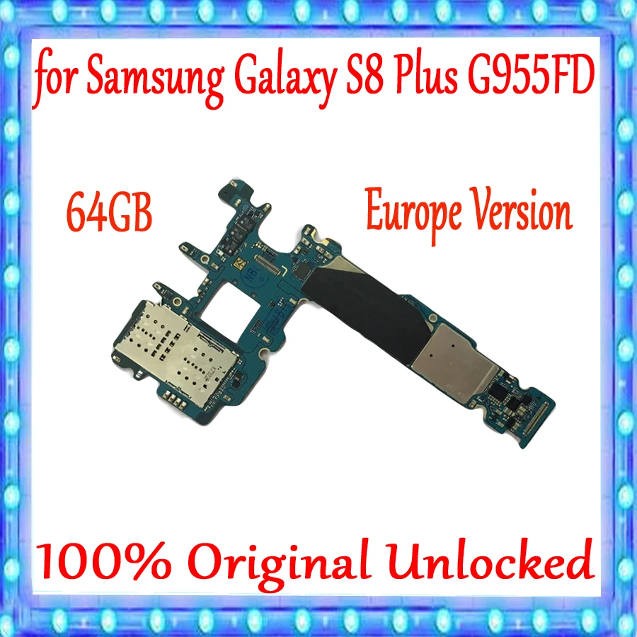 

For Samsung Galaxy S8 Plus G955F G955FD Motherboard EU Version Original unlocked for Galaxy S8 G955FD Logic board Dual Sim Card