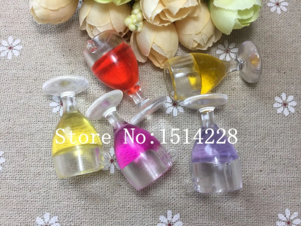 

Set 10pcs,acrylic Kawaii Wine Glass.Resin carfts Resin/acrylic Cabochon for Phone /jewelry/key chan pendant,DIY 22*37mm.