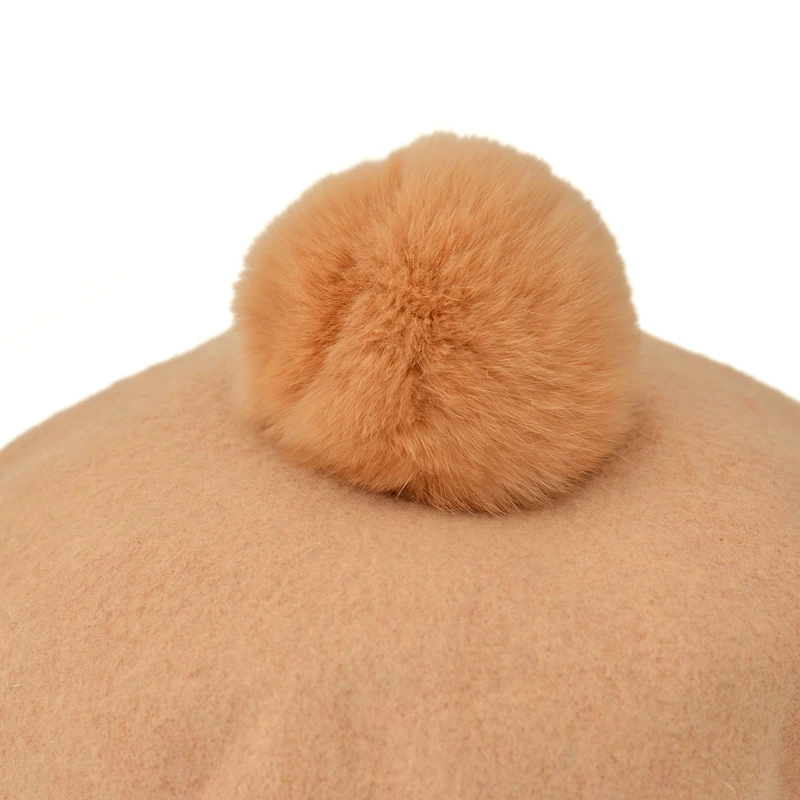 Берет фетровый Женский осенне-зимний мягкий теплый стереоскопический дизайн