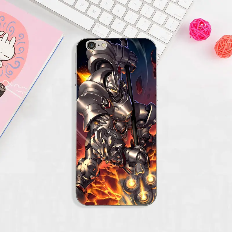 Рейнхардт Overwatchs герой OW мягкий чехол для сотового телефона из силикона и ТПУ iPhone 8