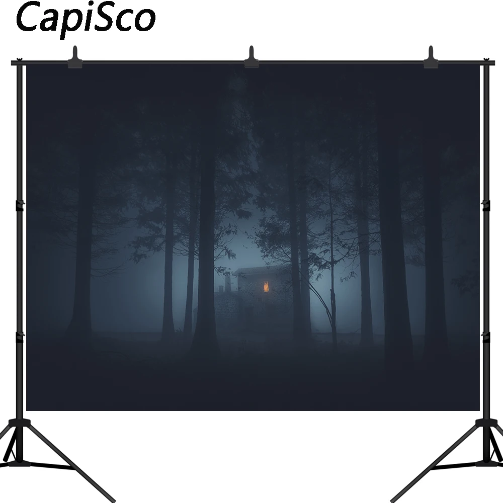 Виниловый фон Capisco для фотосъемки Хеллоуин хоррор лес хижина Профессиональный