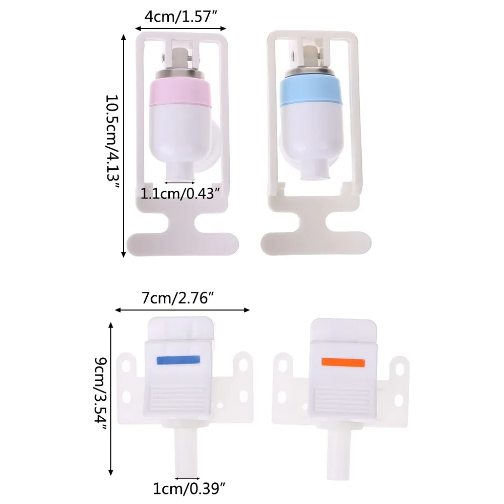 

Water Dispenser Replacement Push Round Type White Plastic Tap Faucet 2 Pcs Drop ship