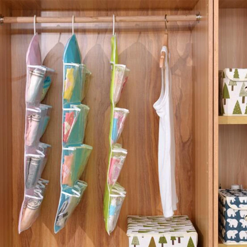 HOT! 16 Pockets Clear Hanging Bag Socks Bra Underwear Rack Hanger Storage Organizer New | Дом и сад
