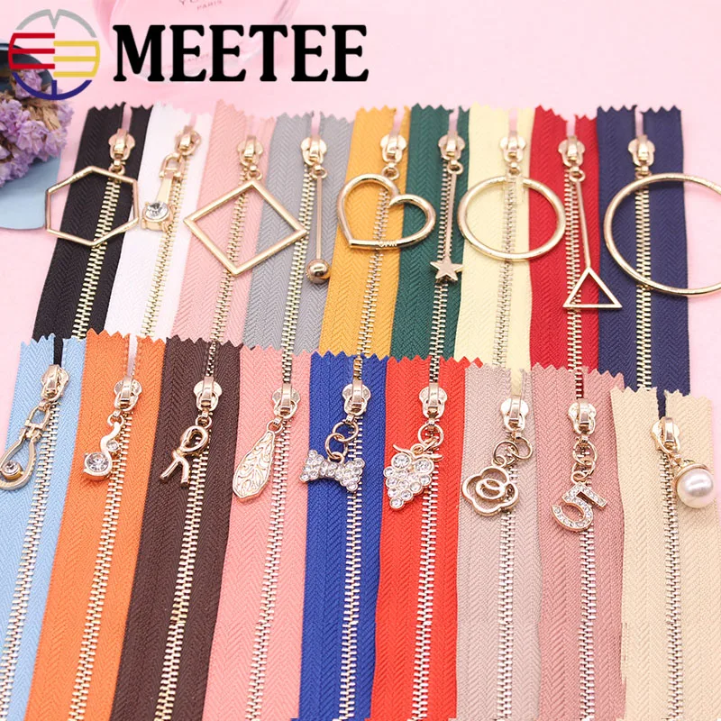 Металлические молнии Meetee 2 шт. 50 см 3 # закрытые ручная сумка для шитья багажные