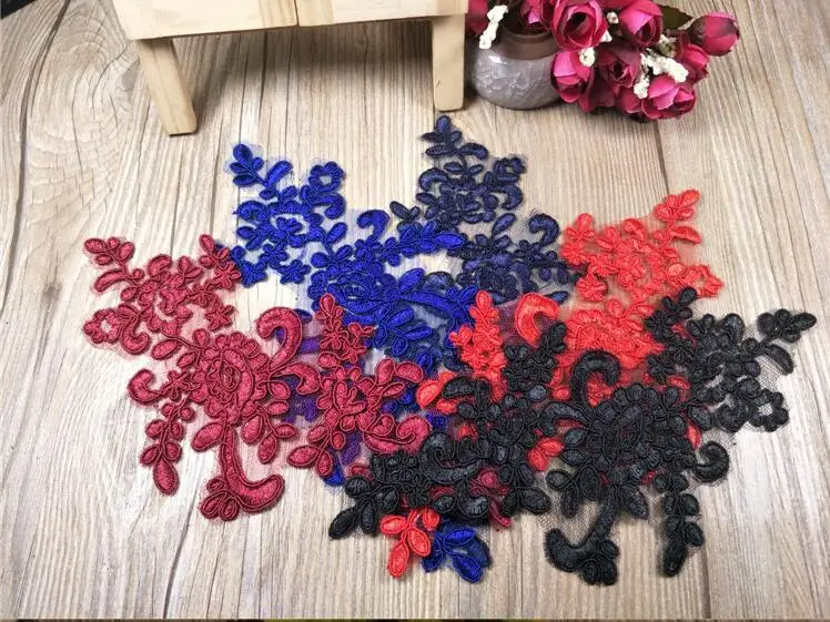 4 шт. Изысканная Кружевная аппликация украшение цветок Свадебная ткань для